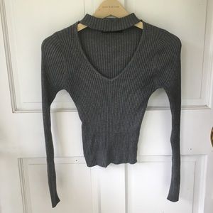 Cutout Gray Sweater
